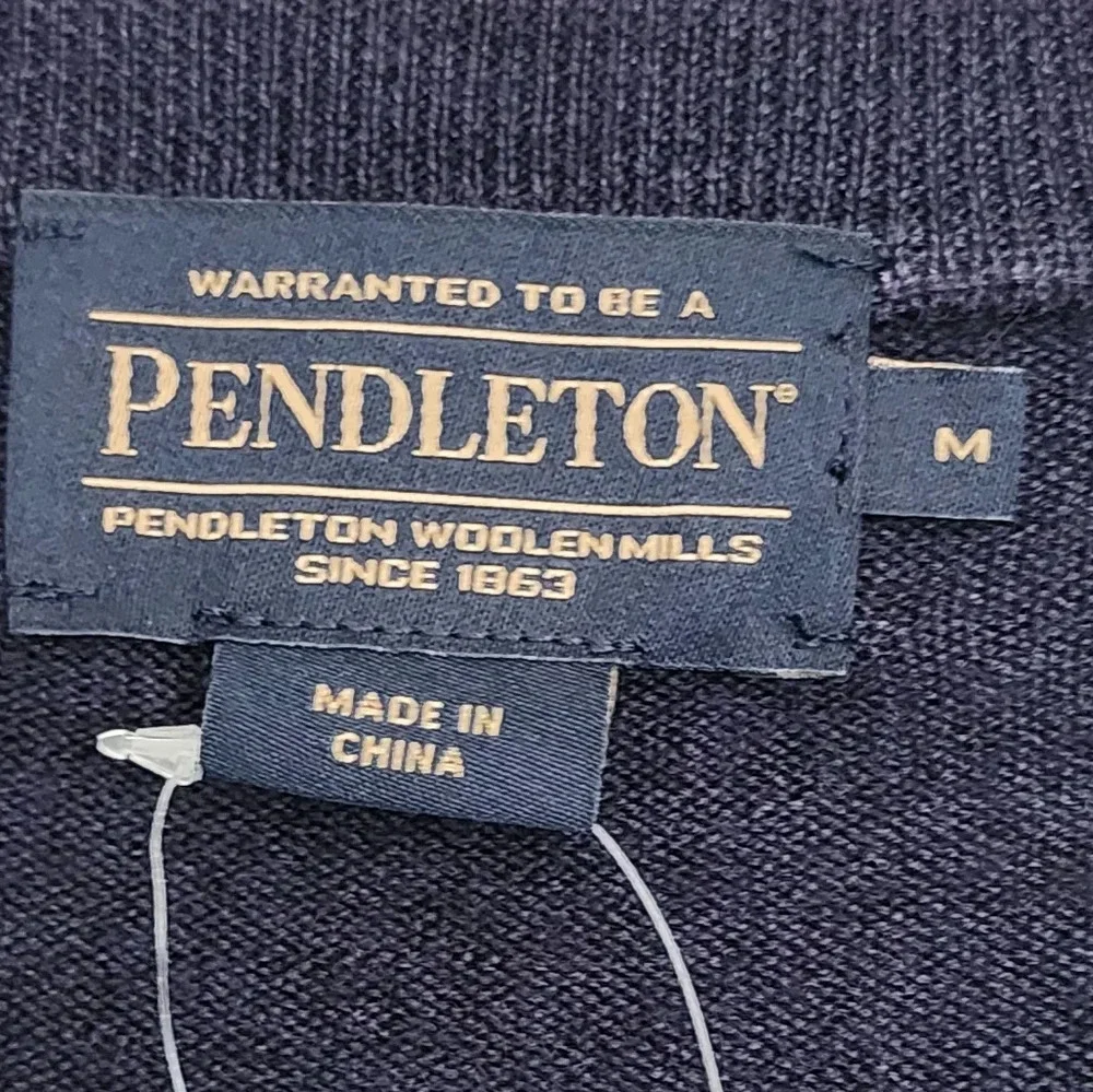 The Pendleton Magic Wash V-neck Pullover Wool Men's Sweater Sz M (NWT)